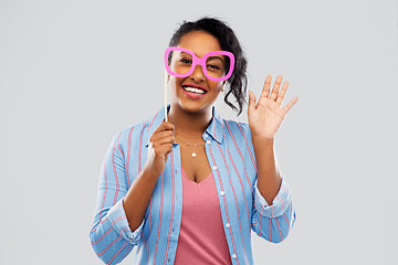 Image showing happy african american woman with big glasses