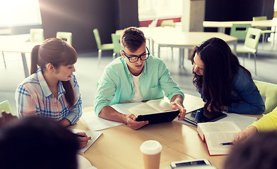 Image showing group of high school students with tablet pc