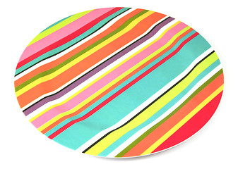 Image showing Color lined empty plate