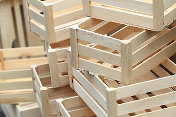 Image showing empty wooden boxes 