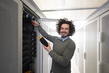 Image showing technician using digital cable analyzer