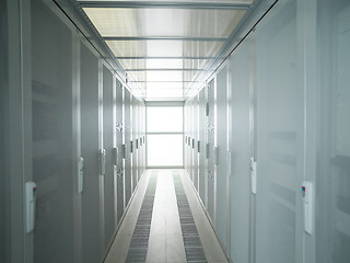 Image showing modern server room with white servers