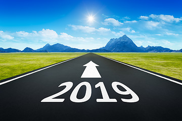 Image showing road to horizon New Year 2019