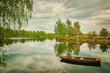 Image showing Wooden Boat on the River