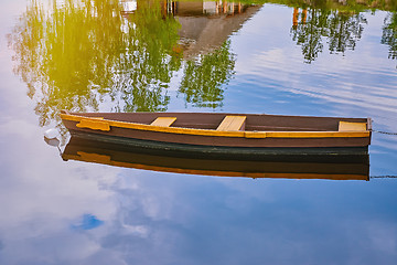 Image showing Wooden Boat on the River