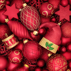 Image showing Red and Gold Christmas Tree Baubles