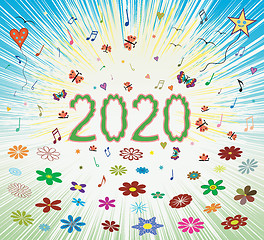 Image showing Happy spring summer 2020 sunrise background