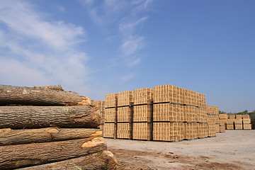 Image showing Wooden packing crates production
