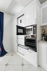 Image showing modern white wooden kitchen interior