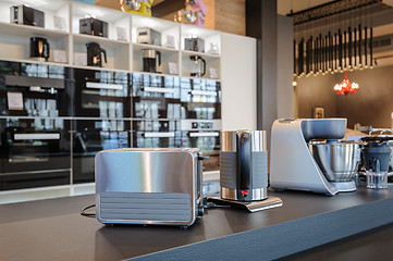 Image showing Brand new home appliances in store showroom