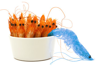 Image showing Blue shrimp escape