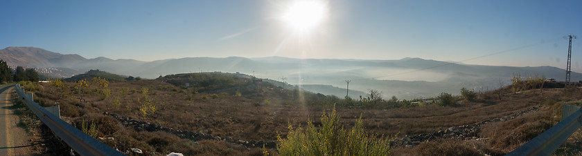 Image showing Golan Heights Morning panoramic landscape