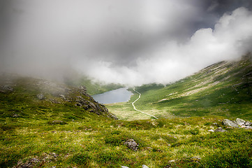 Image showing Dramatic norwegian landscape in cold summer