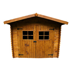 Image showing Wooden Garden Shed (Isolated)