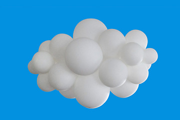 Image showing White gel balls on a blue background