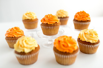 Image showing cupcakes with frosting on white background