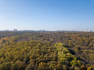 Image showing Skyline with silhouette of town housing on a sky background.