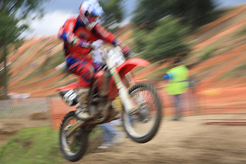 Image showing Motorcross rider in motion