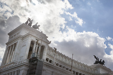 Image showing The Roman Senate Building on the sky background.
