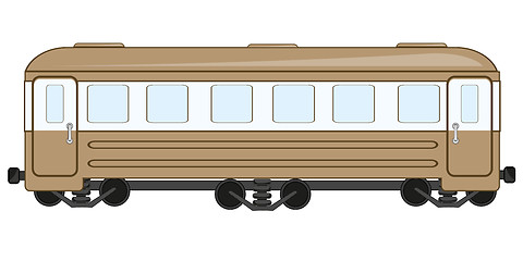 Image showing Vector illustration of the coach of the passenger train