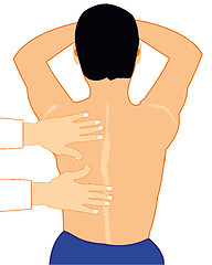 Image showing Vector illustration of the back of the person who do massage of the back