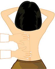 Image showing Girl on massage on white background is insulated