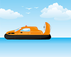 Image showing Hovercraft on background of the nature seaborne