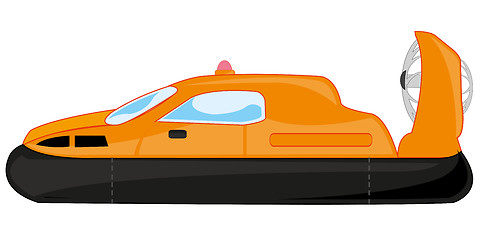 Image showing Cartoon hovercraft on white background is insulated