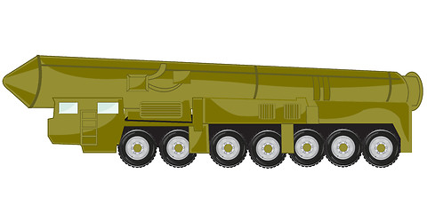 Image showing Vector illustration of the car tractor with ballistic rocket