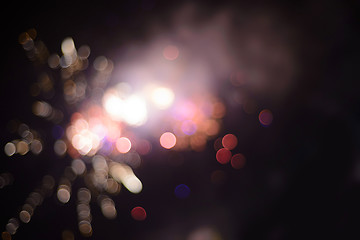 Image showing Defocused firework lights. Can be used as background