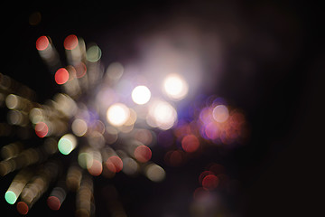 Image showing Defocused firework lights. Can be used as background