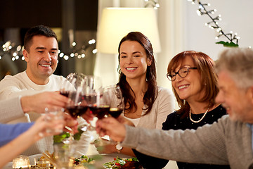 Image showing happy family having dinner party at home