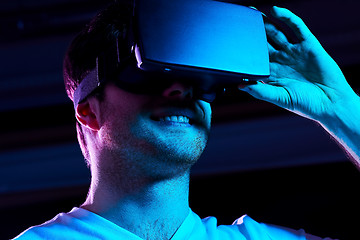 Image showing man in virtual reality headset or vr glasses