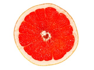 Image showing Halved grapefruit on white