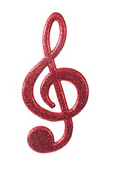 Image showing Red G-clef on white