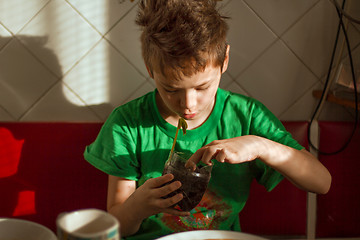 Image showing Boy with chickenpox grow plant