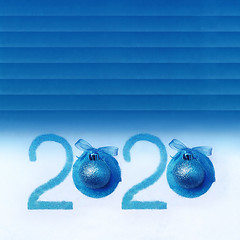 Image showing Classic Blue With White New Year 2020 Background