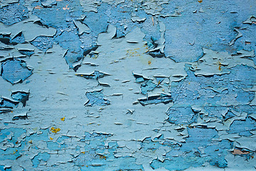 Image showing Peeling blue paint background texture