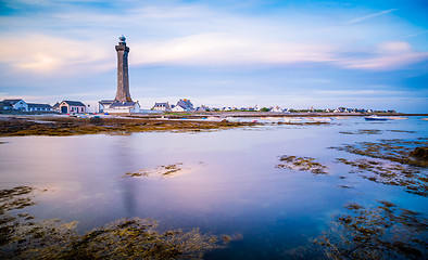 Image showing Eckmuhl lighthouse in Brittany against blue