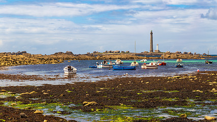 Image showing The Ile Vierge lighthouse on the north coast of Brittany