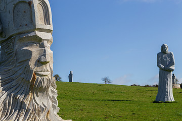 Image showing Granite stone statues in the  Brittany Valley of the Saints