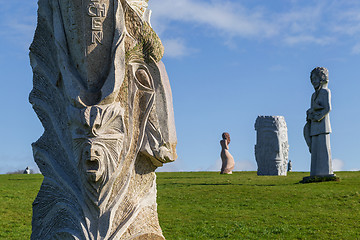 Image showing Granite stone statues in Brittany Valley of the Saints