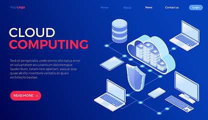 Image showing Cloud Computing Technology Isometric