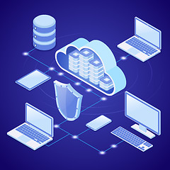 Image showing Cloud Computing Technology Isometric