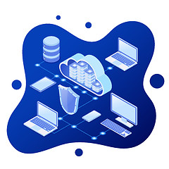 Image showing Cloud Computing Technology Isometric