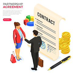 Image showing Partnership Handshake Business Man and Woman