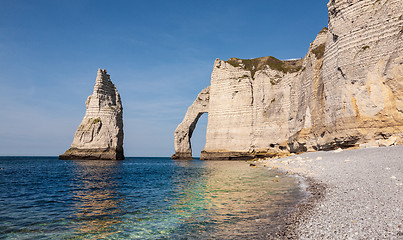 Image showing Cliffs and beach at etretat