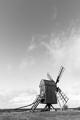 Image showing Old windmill in an open landscape