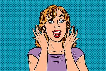 Image showing oops pop art surprised woman