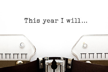 Image showing This Year I Will Typewriter Concept